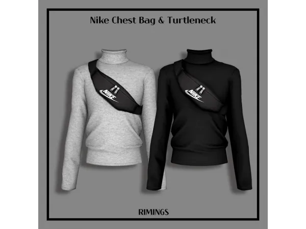 Alpha [RIMINGS] Nike Chest Bag Turtleneck - The Sims 4 Custom Content