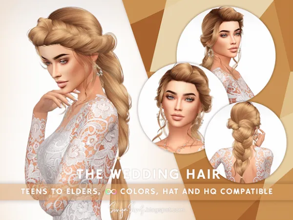 Alpha The Wedding Hair by SonyaSims - The Sims 4 Custom Content