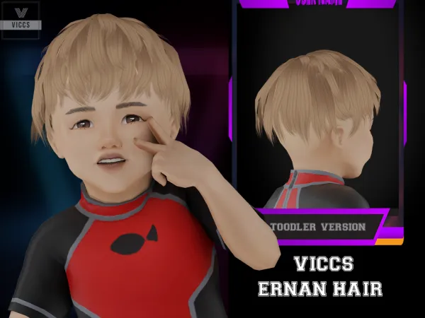 Alpha VICCS_ERNAN HAIR (TODDLER VERSION) - The Sims 4 Custom Content