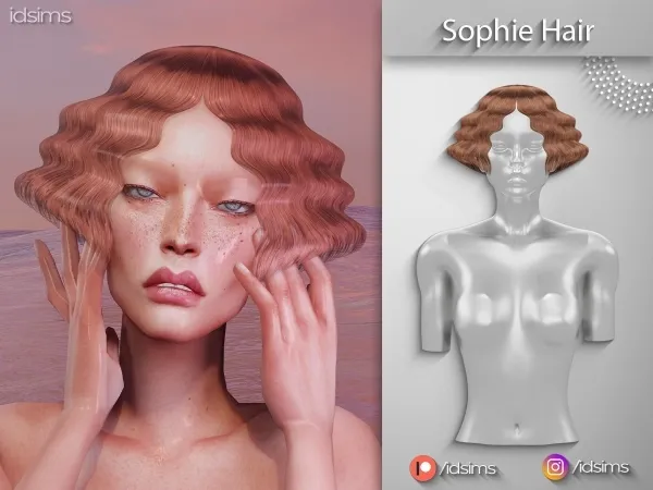 Alpha Sophie waves Hair - The Sims 4 Custom Content