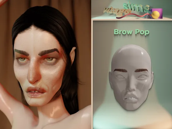 Alpha Brow Pop by v1s4g3 - The Sims 4 Custom Content