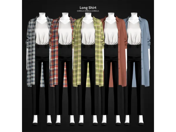 Alpha Long Shirt by [Gorilla Gorilla Gorilla] - The Sims 4 Custom Content