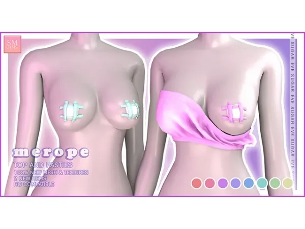 Alpha Merope Top And Pasties - The Sims 4 Custom Content