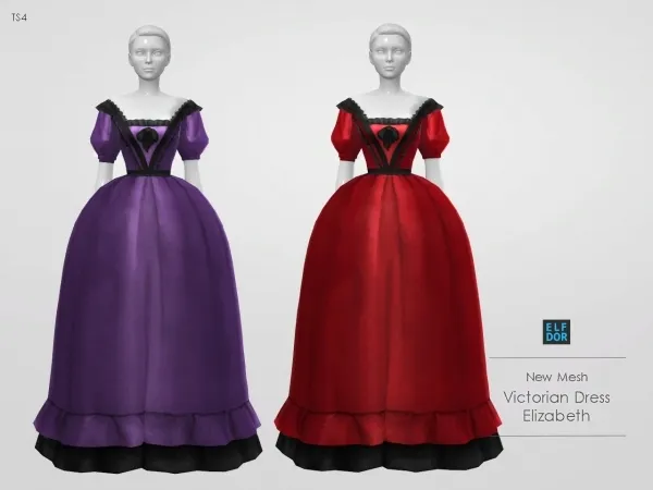 Mix Victorian Dress Elizabeth - The Sims 4 Custom Content