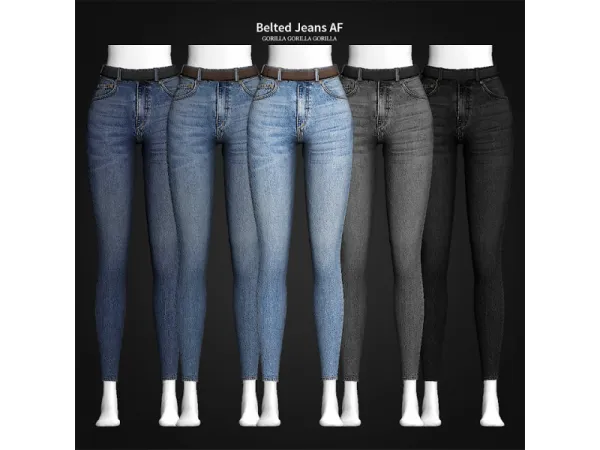 Alpha Belted Jeans AF - The Sims 4 Custom Content