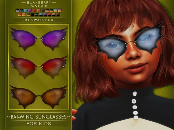 Alpha BAT WING SUNGLASSES FOR KIDS - The Sims 4 Custom Content