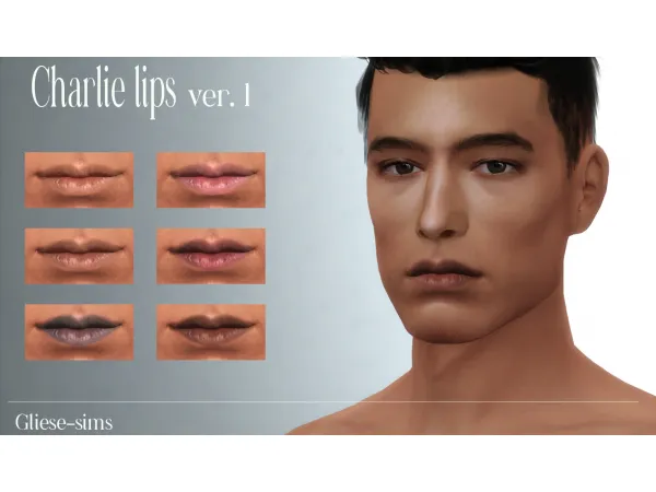Alpha Charlie_lips by GlieseSims - The Sims 4 Custom Content