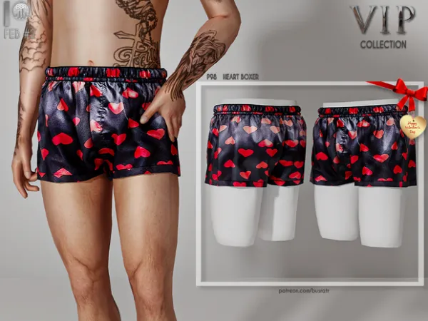 Alpha HEART BOXER P98 (FEB 2) by busratr - The Sims 4 Custom Content