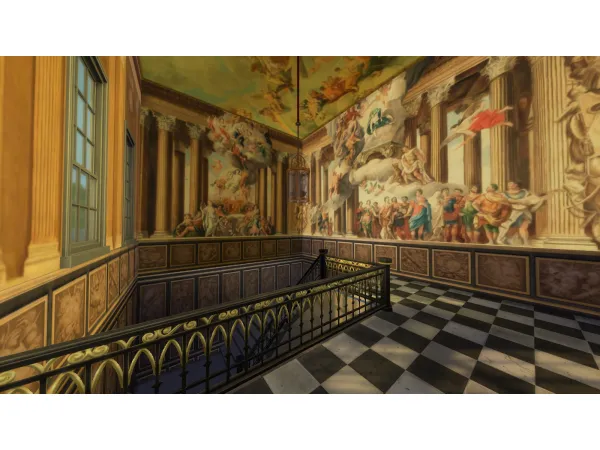 Alpha The King's Staircase Art From Hampton Court Butter 1 by Nutter - The Sims 4 Custom Content
