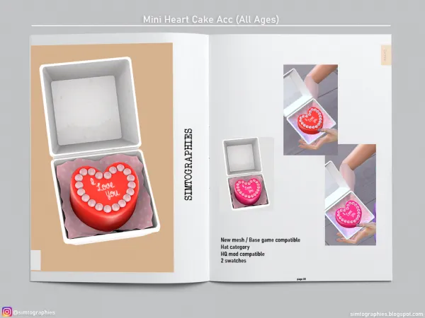 Alpha Mini Heart Cake Acc (ALL AGES) - The Sims 4 Custom Content
