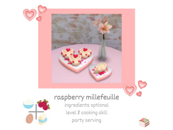 Maxis Match raspberry millefeuille by Littlbowbub - The Sims 4 Custom Content