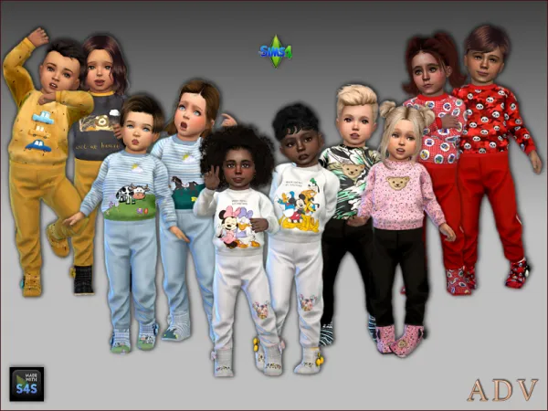 Alpha SWEATSHIRTS PANTS AND SLIPPERS FOR TODDLERS - The Sims 4 Custom Content