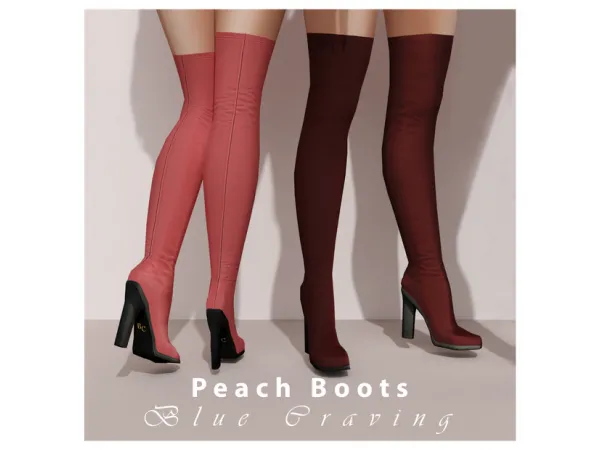 Mix Blue Craving Peach Boots - The Sims 4 Custom Content