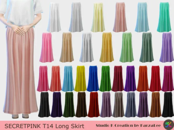 Mix [SecretPink] T14 long skirt - The Sims 4 Custom Content