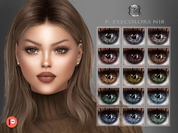 Alpha LOVE P EYECOLORS N18 by ZENX - The Sims 4 Custom Content