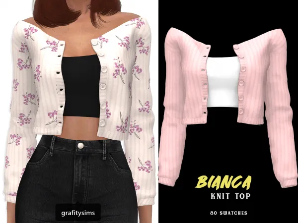 Maxis Match Bianca Knit Top - The Sims 4 Custom Content