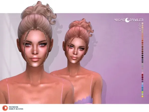 Alpha nightcrawler heart hair - The Sims 4 Custom Content