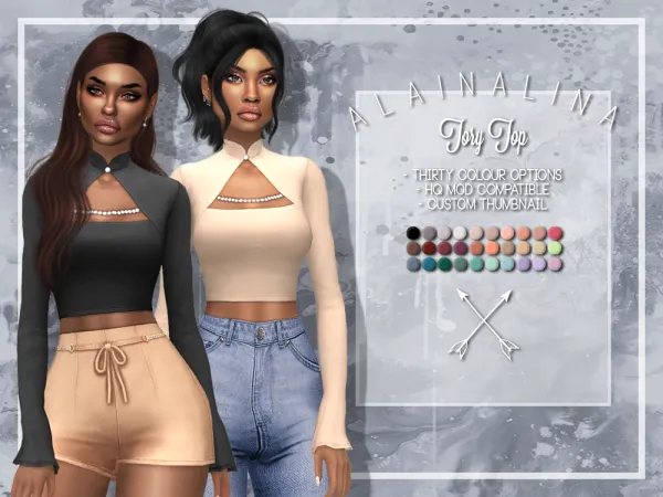 Maxis Match Tory Top by alainalina - The Sims 4 Custom Content