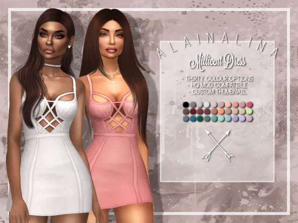 Maxis Match Millicent Dress - The Sims 4 Custom Content