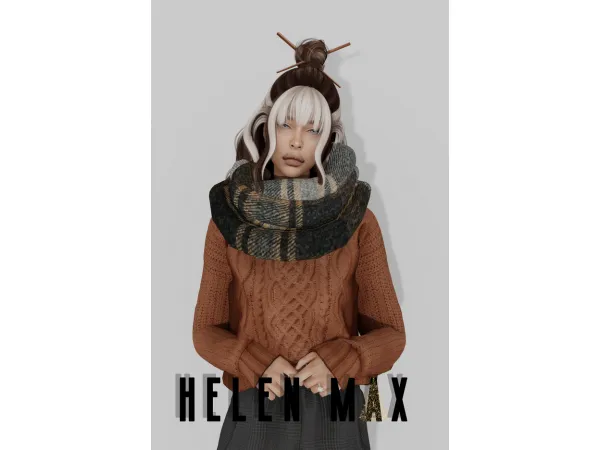 Alpha Winter Scarf by Helen Max - The Sims 4 Custom Content