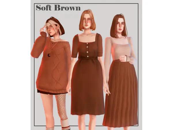 Maxis Match Soft Brown Pack by Sunivaa - The Sims 4 Custom Content