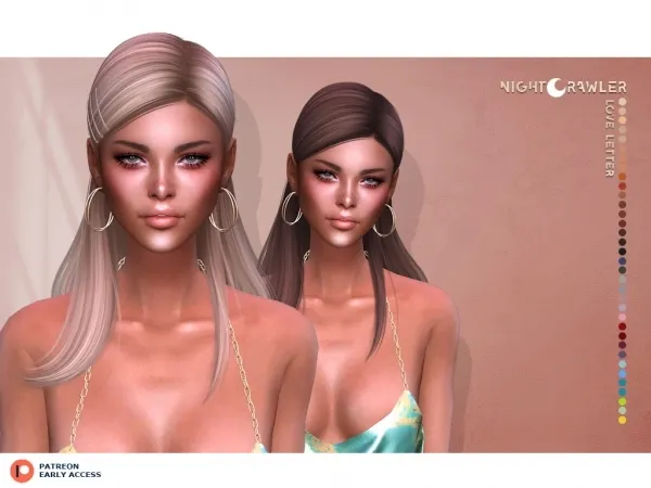 Alpha nightcrawler love letter hair - The Sims 4 Custom Content