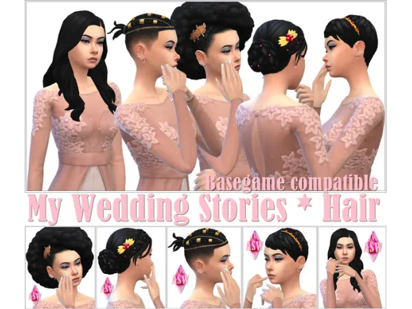 Maxis Match My Wedding Stories Hair Basegame compatible by Annett's Sims 4 Welt ASW - The Sims 4 Custom Content