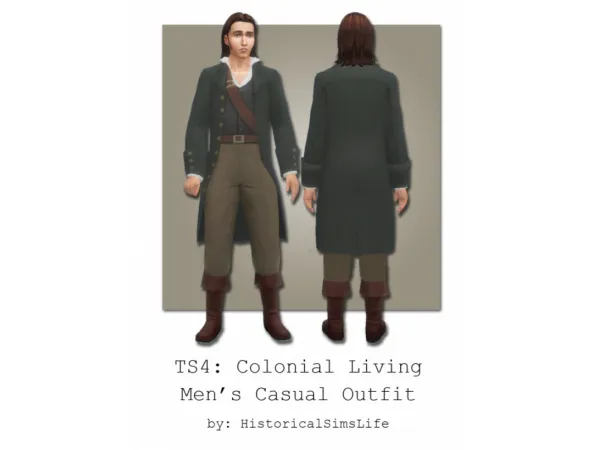 Maxis Match Colonial Living Mens Casual Outfit - The Sims 4 Custom Content