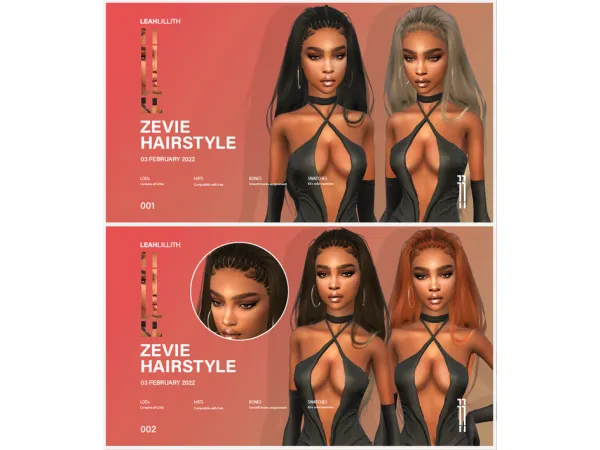 Alpha Zevie Hairstyle by LeahLillith - The Sims 4 Custom Content