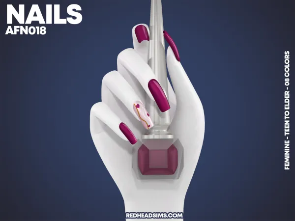Alpha AF NAILS N018 - The Sims 4 Custom Content