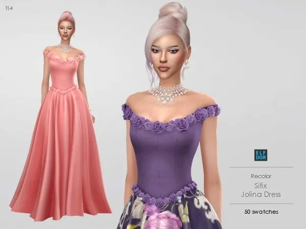 Alpha Sifix Jolina Dress RC - The Sims 4 Custom Content