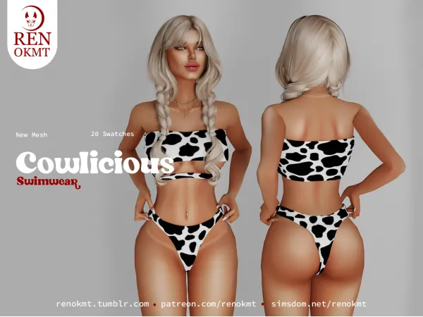 Alpha [RenOKMT] Cowlicious Swimwear - The Sims 4 Custom Content