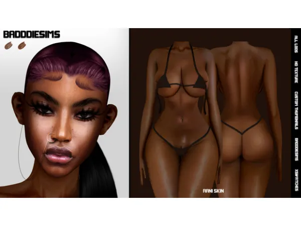 Alpha RANI SKIN PACK by BADDDIESIMS - The Sims 4 Custom Content
