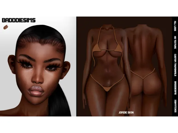 Alpha JORDIE SKIN PACK by BADDDIESIMS - The Sims 4 Custom Content
