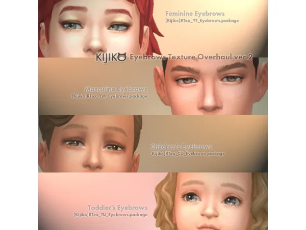 Maxis Match Eyebrows Texture Overhaul Version2 by simsfinds - The Sims 4 Custom Content