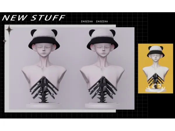 Mix Panda Hat by ZAO - The Sims 4 Custom Content