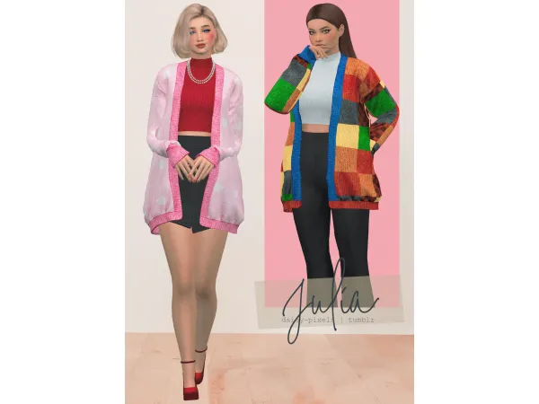 Alpha Julia Cardigan by Daisy Pixels - The Sims 4 Custom Content