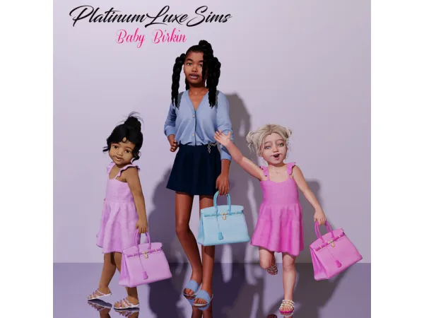 Alpha Hermès Baby Birkin Kids Accessory by simsfinds - The Sims 4 Custom Content