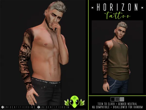 Mix Horizon Tattoo - The Sims 4 Custom Content