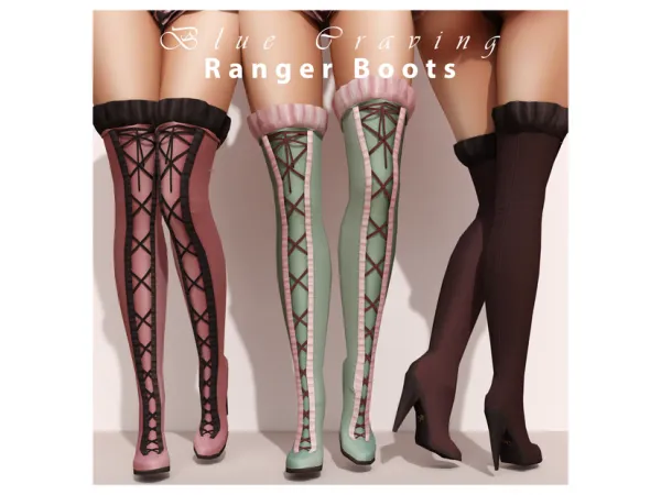 Mix Blue Craving Ranger Boots - The Sims 4 Custom Content