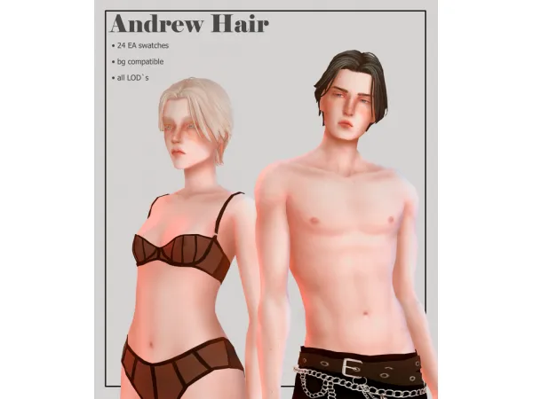 Maxis Match Andrew Hair by Sunivaa - The Sims 4 Custom Content