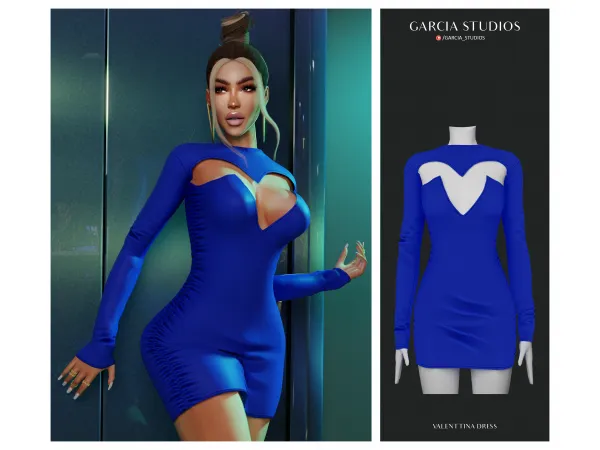 Alpha VALENTTINA DRESS by garcia_studios - The Sims 4 Custom Content