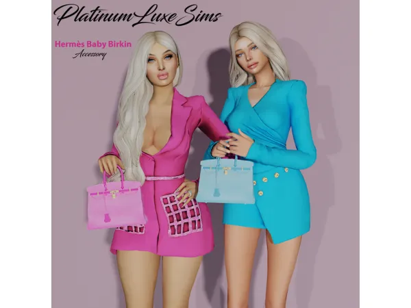 Mix Hermès Baby Birkin Adults Accessory Poses by PlatinumLuxeSims - The Sims 4 Custom Content