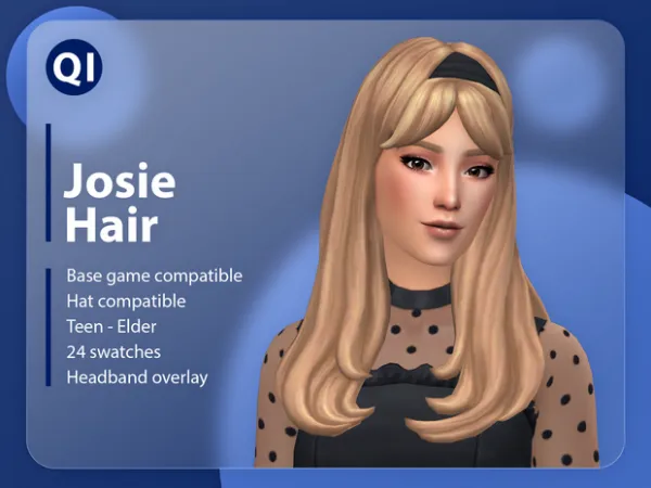 Maxis Match Josie_Hair by [QICC] - The Sims 4 Custom Content