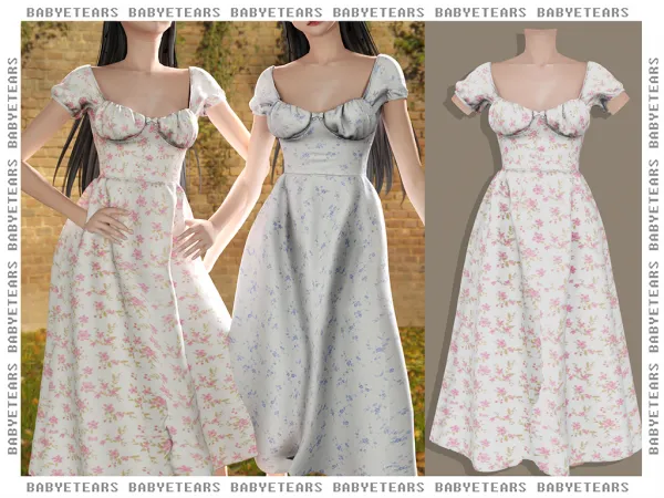 Alpha Floreal sweet dress babyetears - The Sims 4 Custom Content