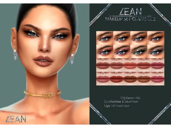 Alpha LEAN MAKE UP SET GLAMS CC2 by LEANSIMS - The Sims 4 Custom Content