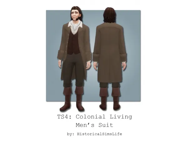 Maxis Match Colonial Living Mens Suit - The Sims 4 Custom Content