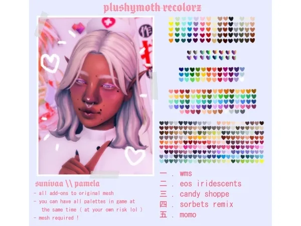 Maxis Match sunivaas pamela hair ( recolored ) by plushymoth - The Sims 4 Custom Content