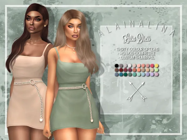 Alpha Luisa Dress - The Sims 4 Custom Content