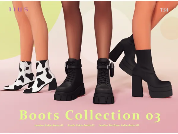 Alpha Boots Collection 03 by [Jius] - The Sims 4 Custom Content